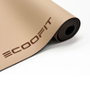 Antiderrapante fibra de coco vegan couro bronzeado do plutônio borracha natural fase da lua logotipo da marca personalizado alinhamento a laser cor nude marrom tapete de yoga