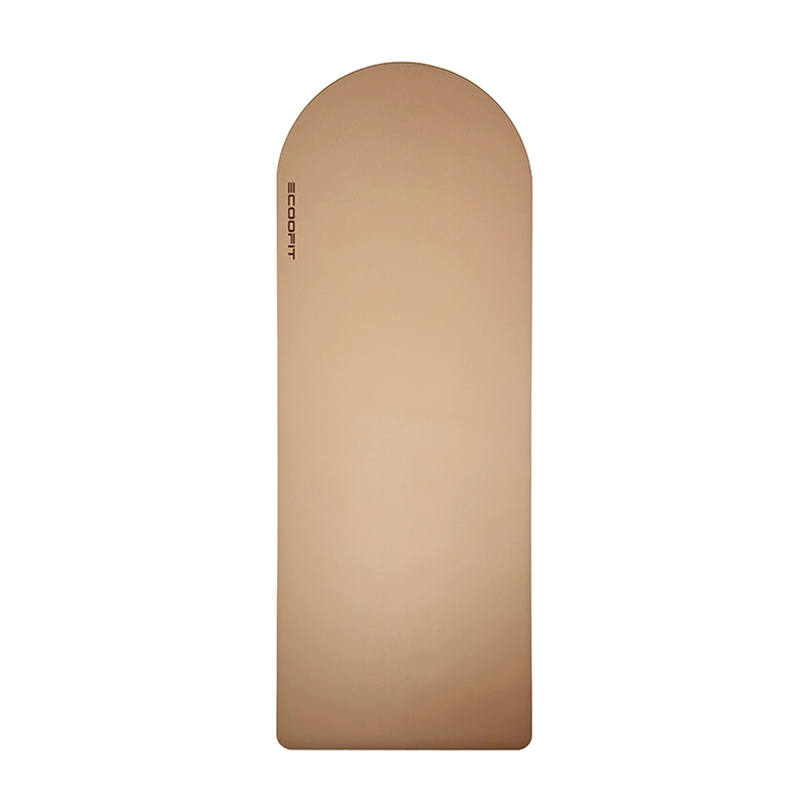 Antiderrapante fibra de coco vegan couro bronzeado do plutônio borracha natural fase da lua logotipo da marca personalizado alinhamento a laser cor nude marrom tapete de yoga